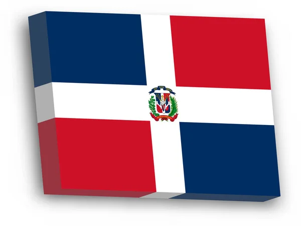 Drapeau vectoriel 3D de République Dominicaine — Image vectorielle