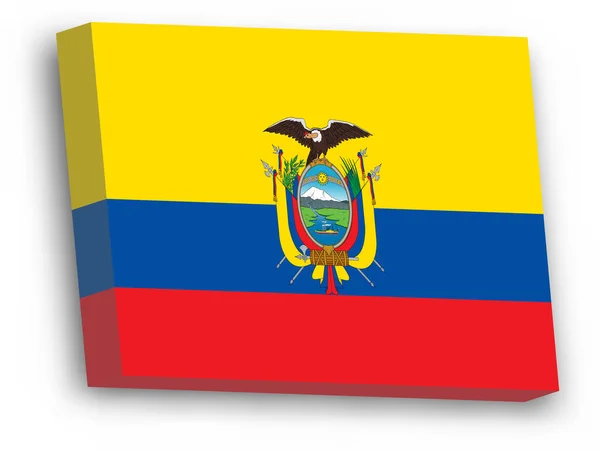 3D vektor zászló Ecuador — Stock Vector