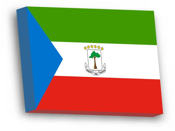 Bandera vectorial 3D de Guinea Ecuatorial — Archivo Imágenes Vectoriales