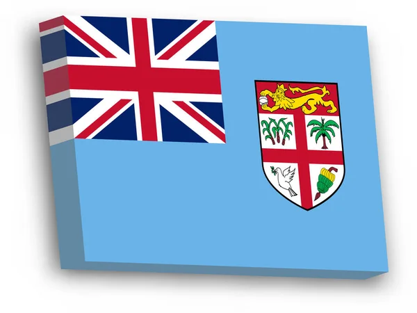 Bandeira vetorial 3D de Fiji — Vetor de Stock