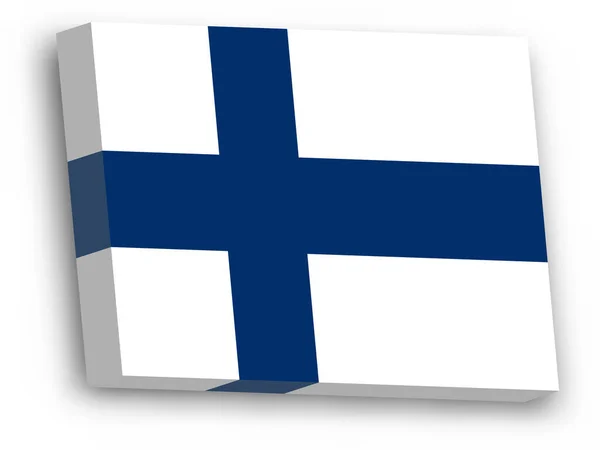 3D-vectorvlag van Finland — Stockvector
