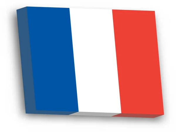 3D vektorová vlajka Francie — Stockový vektor