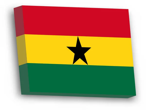 3D vektorová vlajka Ghany — Stockový vektor