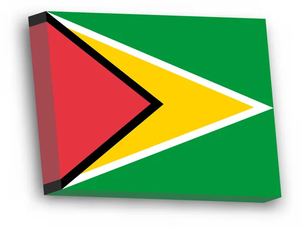 3D vektor zászló Guyana — Stock Vector
