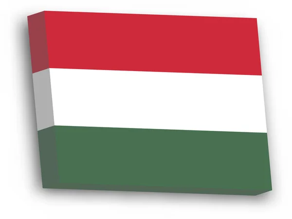Drapeau vectoriel 3D de Hongrie — Image vectorielle