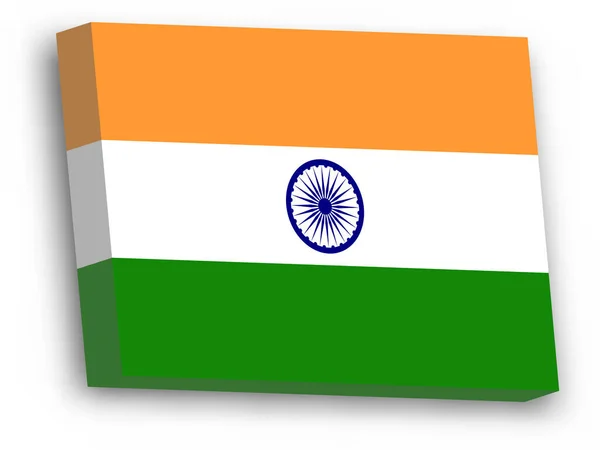 Bandera vectorial 3D de India — Vector de stock