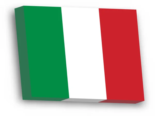 Bandera vectorial 3D de Italy — Vector de stock