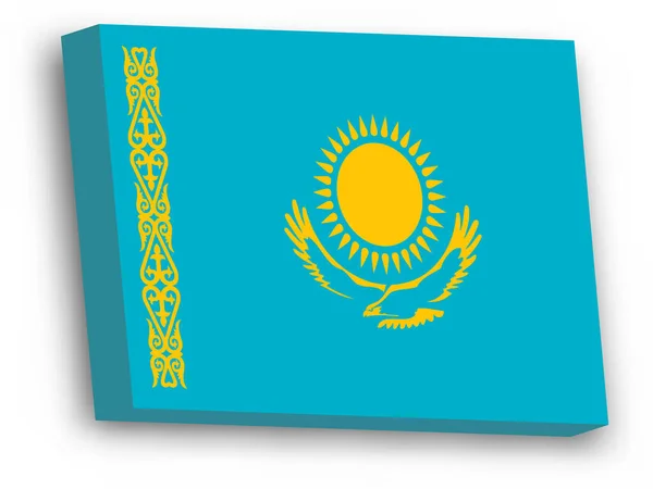 3D vector flag of Kazakhstan — Stock Vector