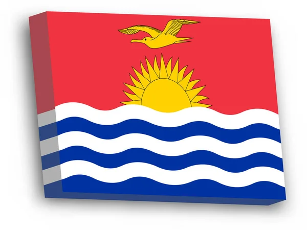 3D vektorová vlajka Kiribati — Stockový vektor