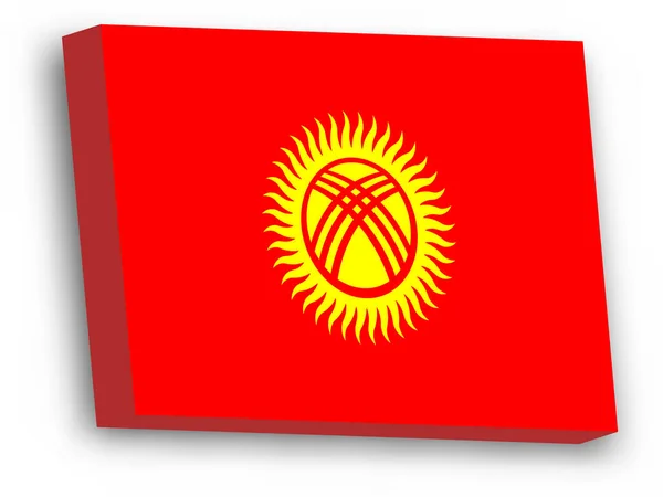 Bandera vectorial 3D de Kirguistán — Vector de stock