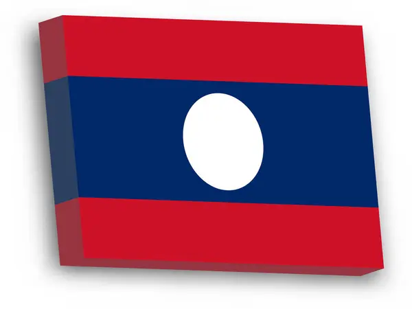 3D-vectorvlag van Laos — Stockvector