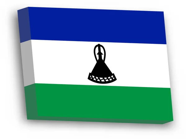 Bandera 3D de Lesotho — Vector de stock
