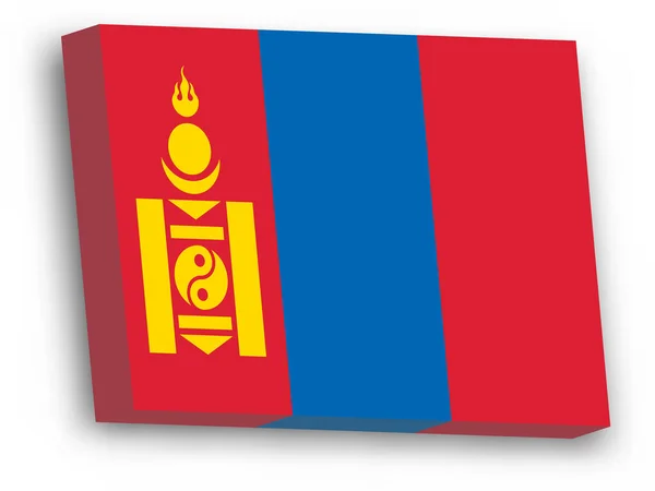 3D-Vektorfahne der Mongolei — Stockvektor