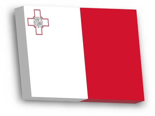 3D vector vlag van Malta — Stockvector