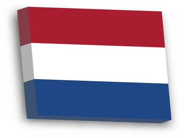Bandeira vetorial 3D da Holanda — Vetor de Stock