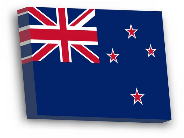 Drapeau vectoriel 3D de Nouvelle-Zélande — Image vectorielle