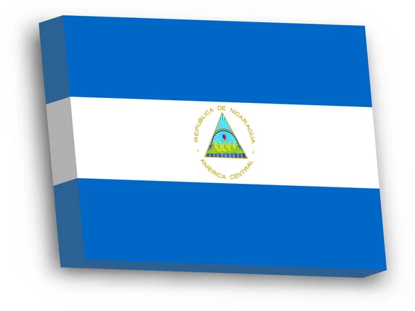 Bandera vectorial 3D de Nicaragua — Vector de stock