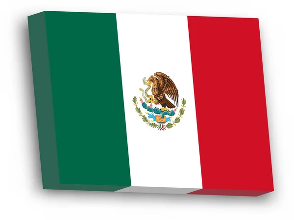 3D vektorová vlajka Mexika — Stockový vektor