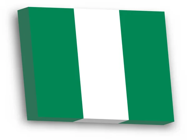 3D vektor flagga Nigeria — Stock vektor
