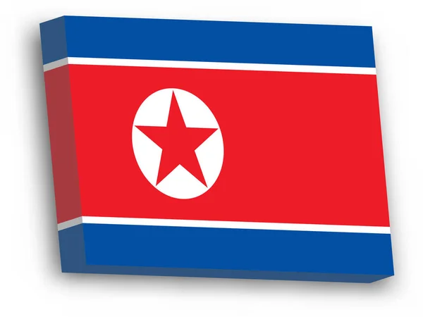 Bandeira vetorial 3D de Coreia do Norte —  Vetores de Stock