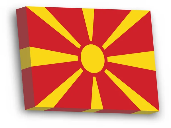 3D vektor zászló Észak-Macedónia — Stock Vector