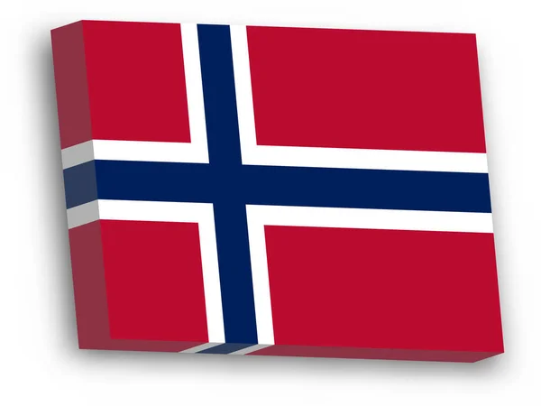 3D vector flag of Norway — Stock Vector