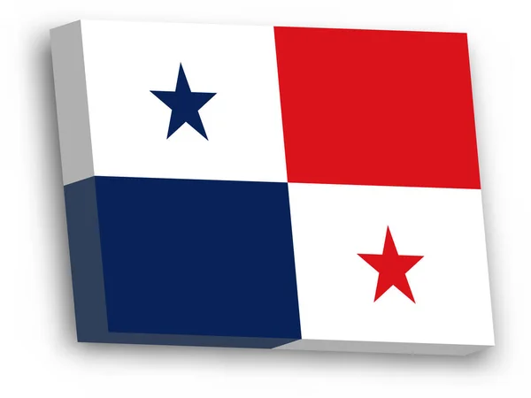 Bandera 3D de Panamá — Archivo Imágenes Vectoriales
