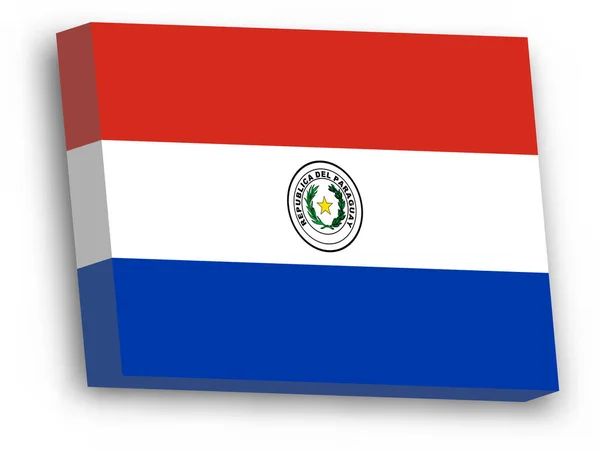 Bandeira vetorial 3D de Paraguai — Vetor de Stock