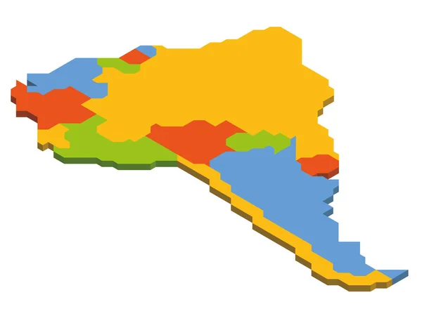 Isometrische politische Landkarte Südamerikas — Stockvektor