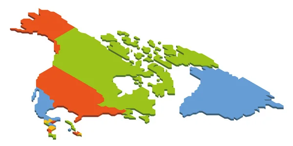 Ізометрична політична карта Північної Америки — стоковий вектор