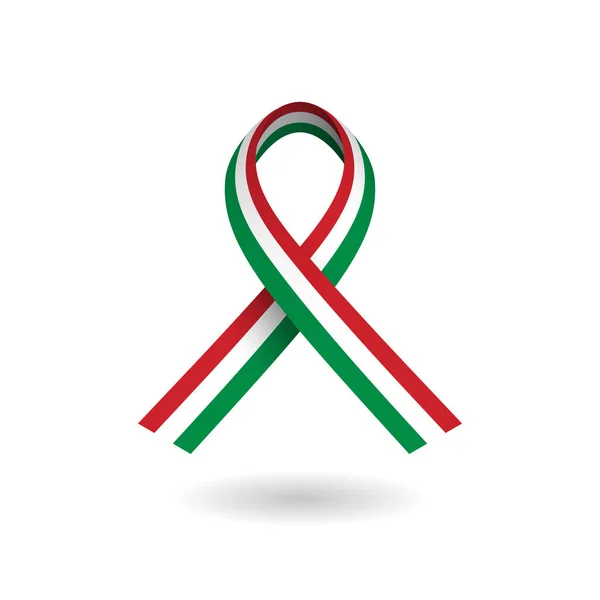 National tricolor ribbon of Italy — Stock Vector