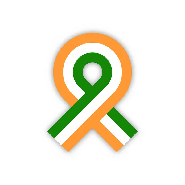 National tricolor ribbon of India — 스톡 벡터