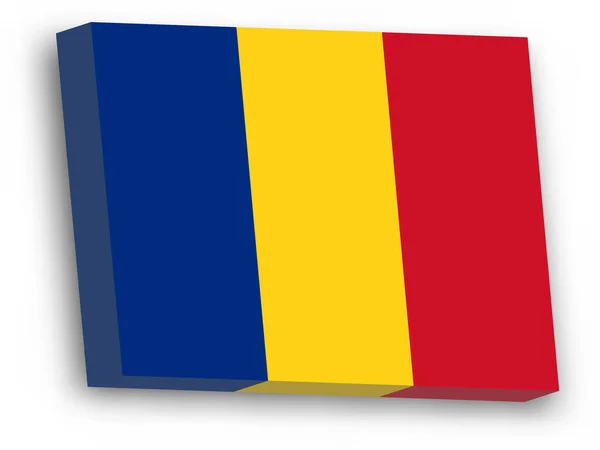 Bandera vectorial 3D de Romania — Vector de stock