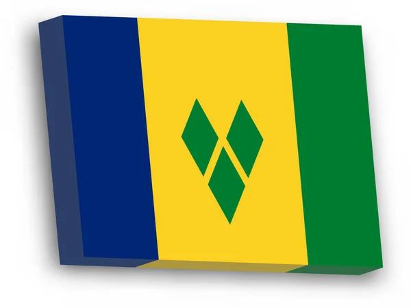Σημαία 3D διάνυσμα του Αγίου Βικεντίου και Γρεναδίνων — Διανυσματικό Αρχείο