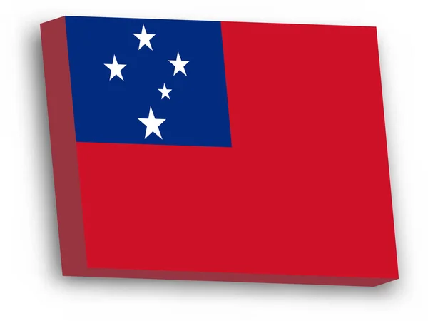 Bandera 3D de Samoa — Vector de stock