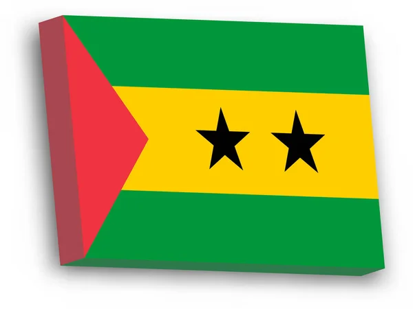 Drapeau vectoriel 3D de Sao Tomé et Principe — Image vectorielle