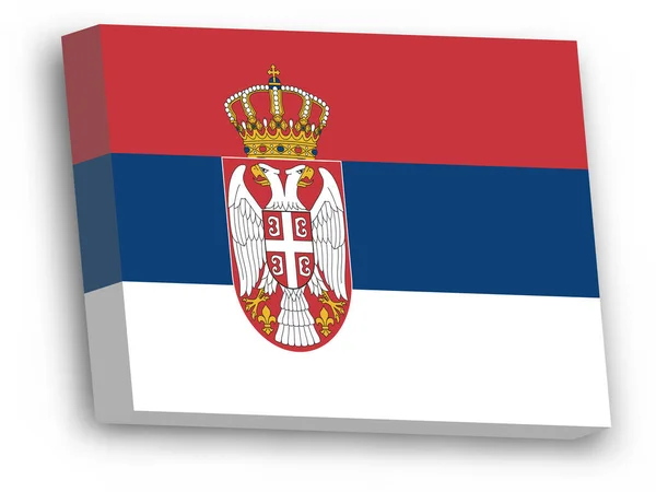 Bandera vectorial 3D de Serbia — Vector de stock