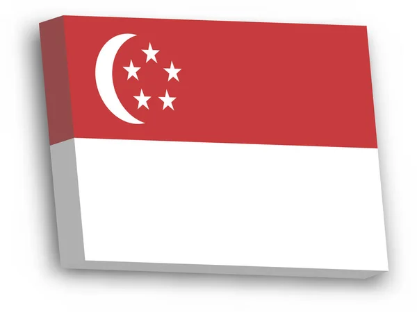 Singapur 'un 3B vektör bayrağı — Stok Vektör