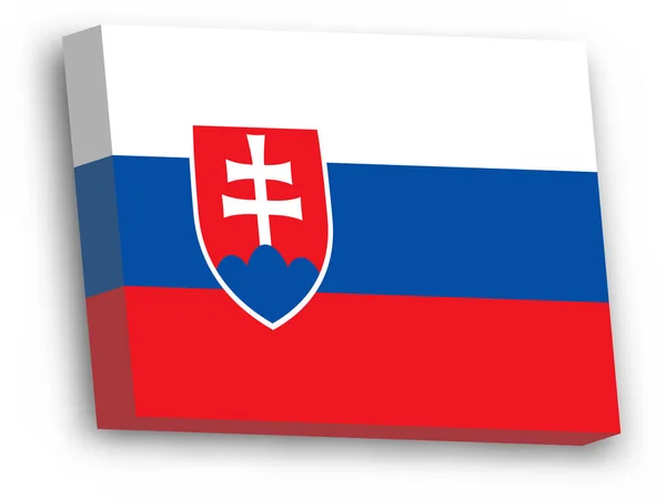 Bandeira vetorial 3D da Eslováquia — Vetor de Stock
