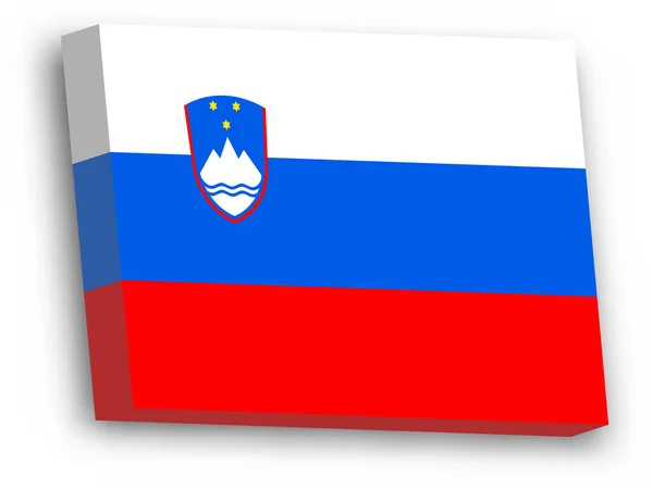 Bandera 3D de Eslovenia — Vector de stock