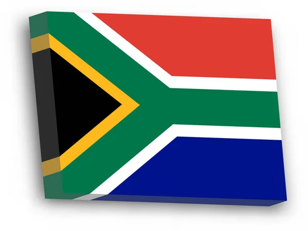 3D-векторний прапор Південної Африки — стоковий вектор