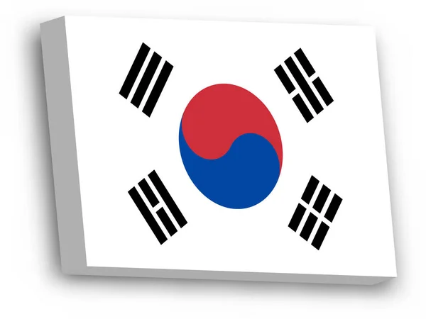 Bandeira vetorial 3D de Coreia do Sul —  Vetores de Stock