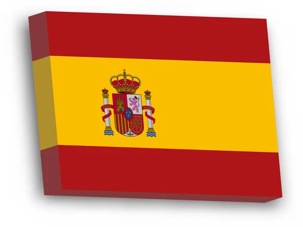 3D-векторний прапор Іспанії — стоковий вектор