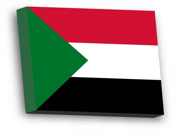 Sudans 3D-vektorflagga — Stock vektor
