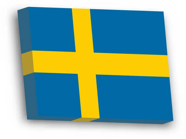 3D vector vlag van Zweden — Stockvector