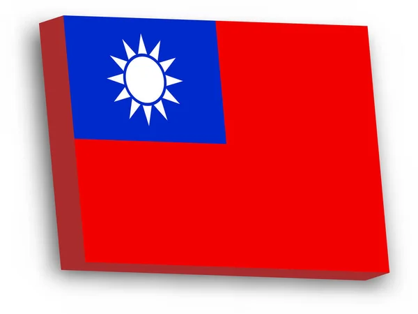 Bandeira vetorial 3D de Taiwan — Vetor de Stock
