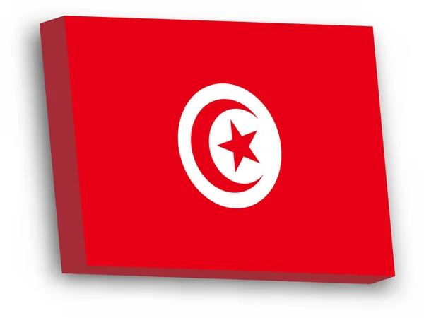 Bandera 3D de Túnez — Vector de stock
