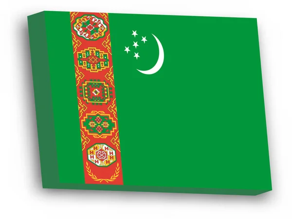 土库曼斯坦3D矢量旗 — 图库矢量图片
