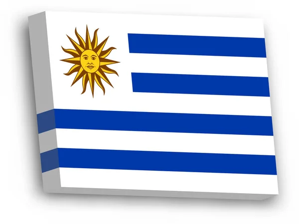 3D vektorová vlajka Uruguaye — Stockový vektor
