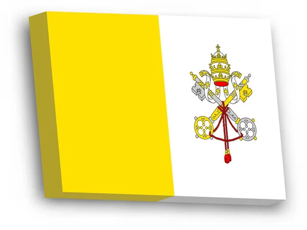 Bandera vectorial 3D de Vatican City — Archivo Imágenes Vectoriales
